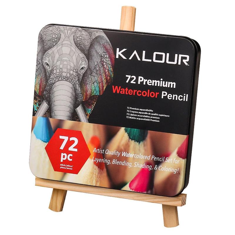 Conjunto de lápis de aquarela Premium, 46 unidades com estojo de